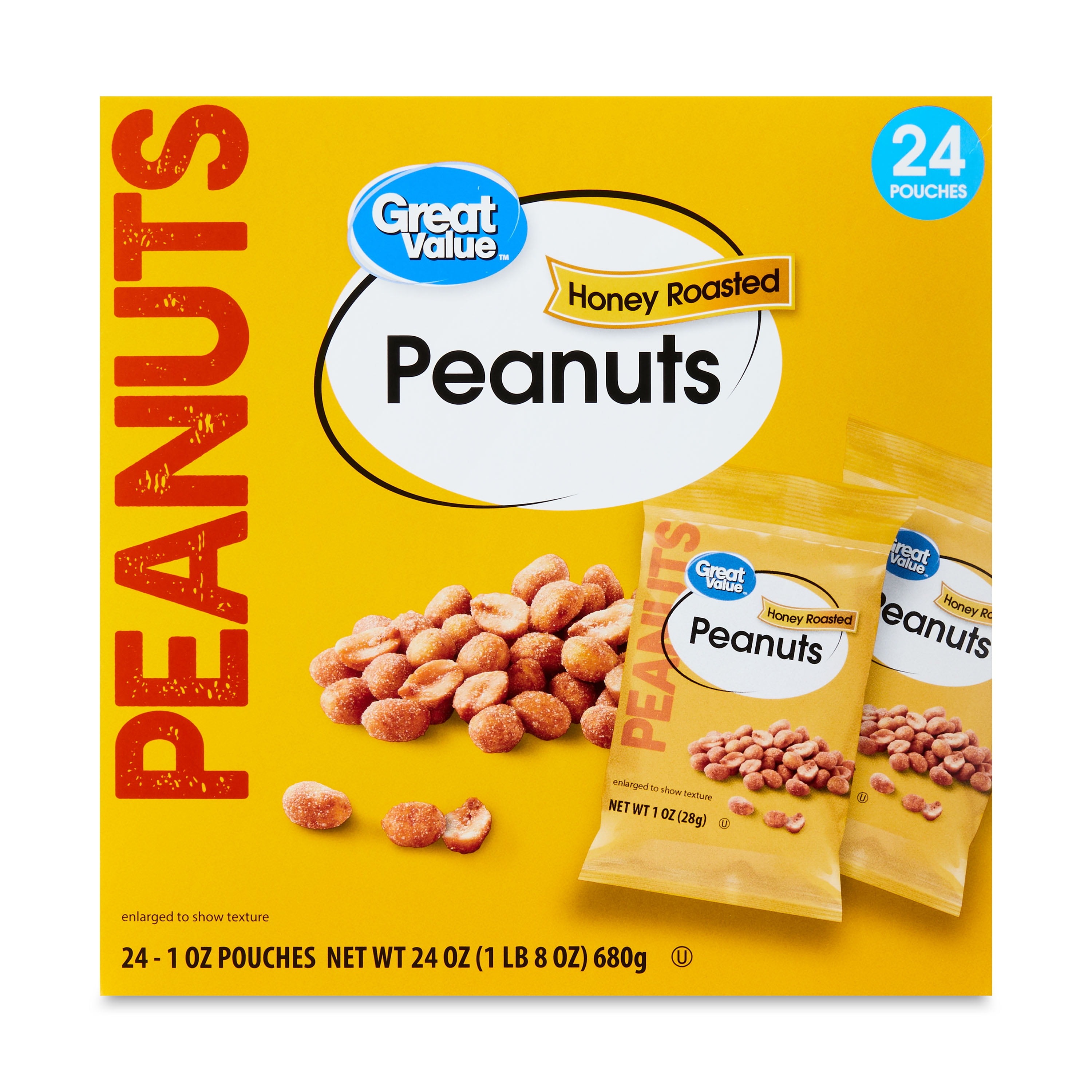 Great Value Honey Roasted Peanuts, 1 oz, 24 Count