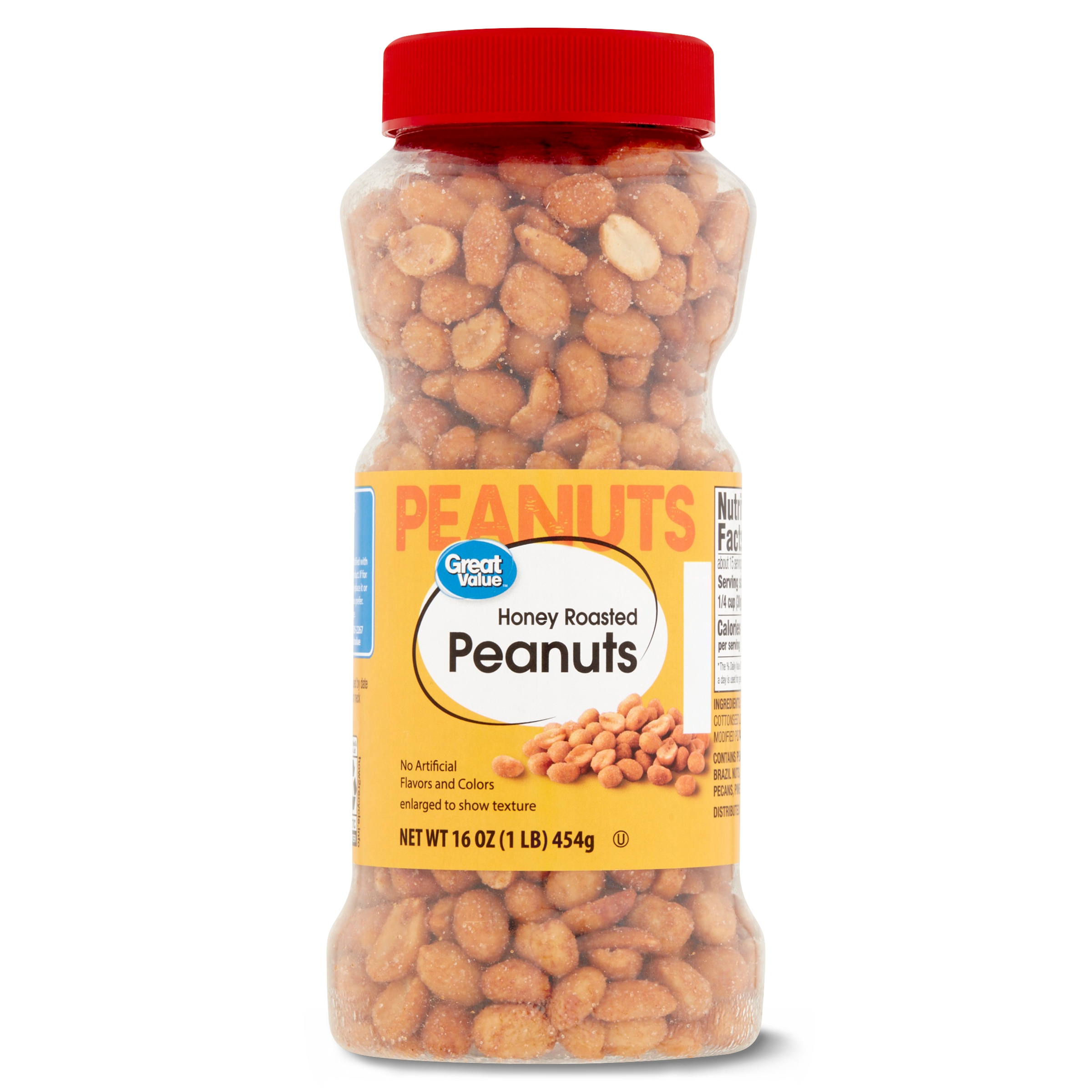 Great Value Honey Roasted Peanuts, 16 oz, Jar - image 1 of 7