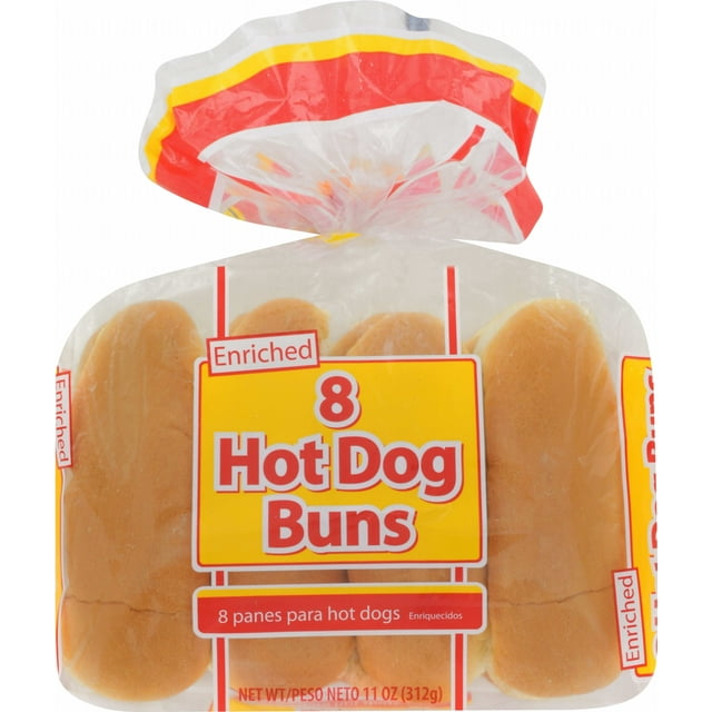 Great Value Hot Dog Buns, 11 oz, 8 count