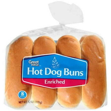 Great Value Hot Dog Buns, 12 oz, 8 Count