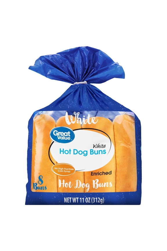 Hot Dog Buns, White, 11 oz, 8 Count