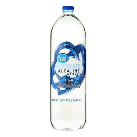 Great Value Hydrate Alkaline Water, 1.5 Liter Bottle