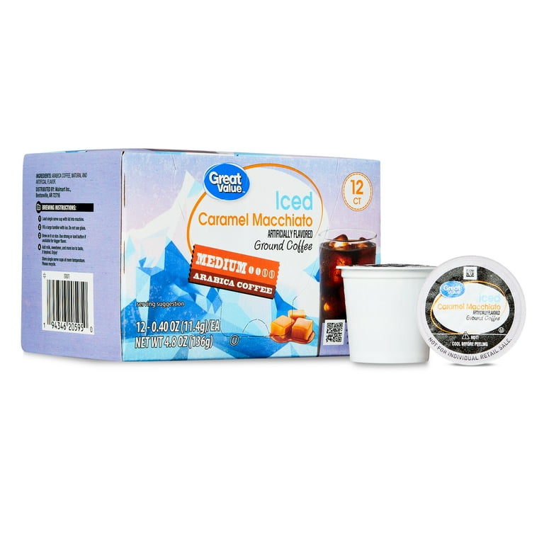 Great Value Iced Caramel Macchiato Coffee Pods, Medium Roast