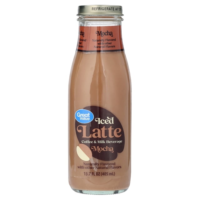 Great Value Iced Mocha Latte Coffee and Milk Beverage, 13.75 fl oz ...