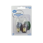 Great Value Incandescent C7 Replacement Bulb, 15 Watt, E12 Candelabra, 2 PK