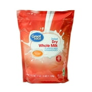 Great Value Instant Dry Whole Milk, 39.5 oz Bag, Makes 8 Quarts