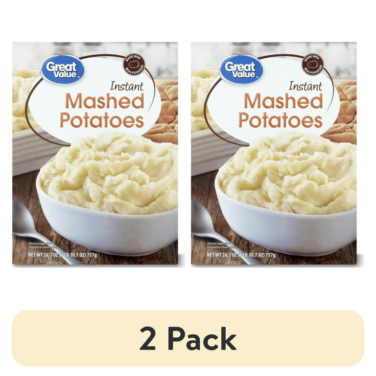 2 pack Great Value Instant Mashed Potatoes 26.7 oz Box Walmart