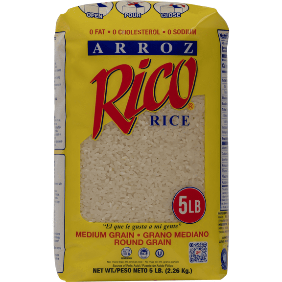 Rico Rice. Medium Grain, 5 pounds Bag