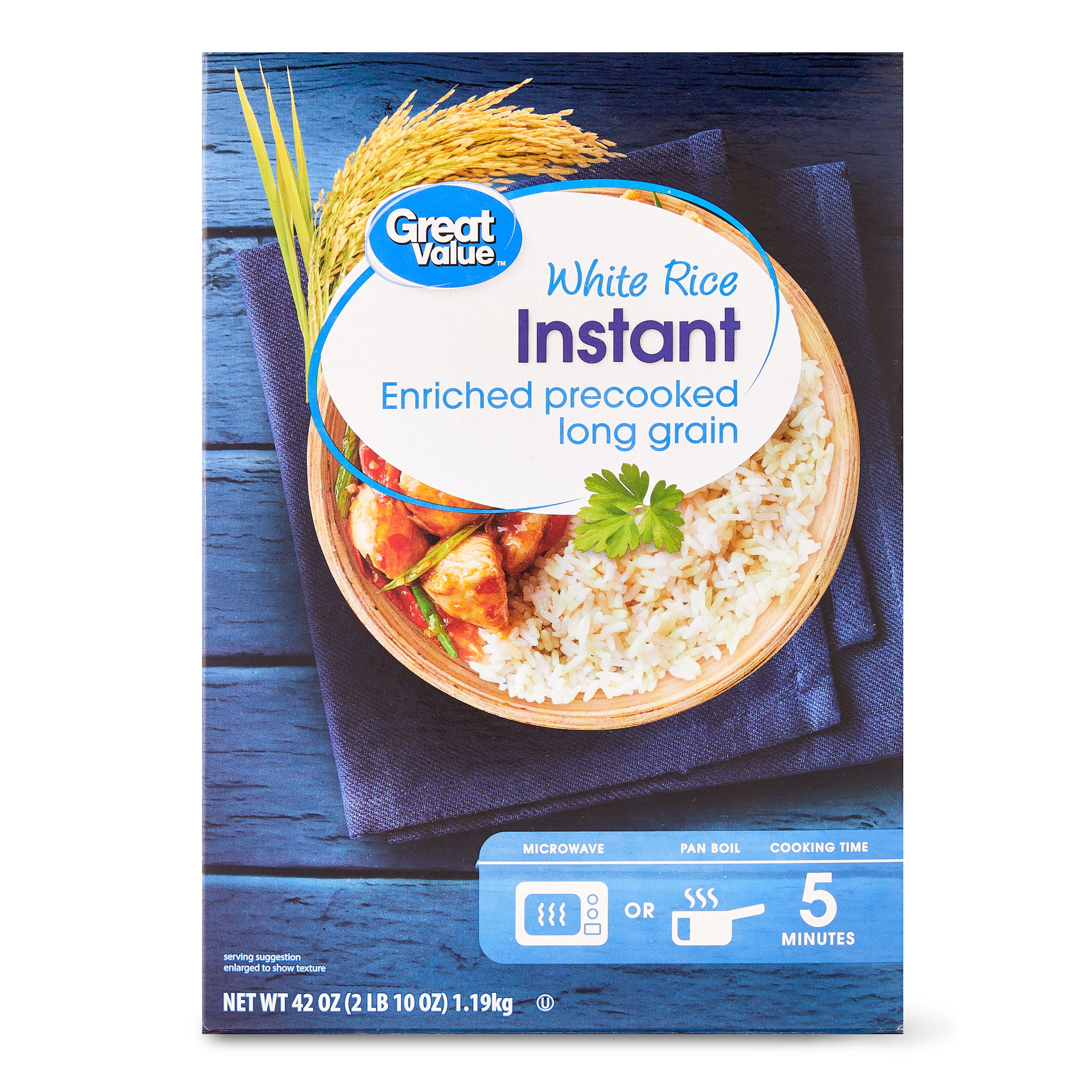 Great Value Instant White Rice, 42 oz (Shelf Stable)