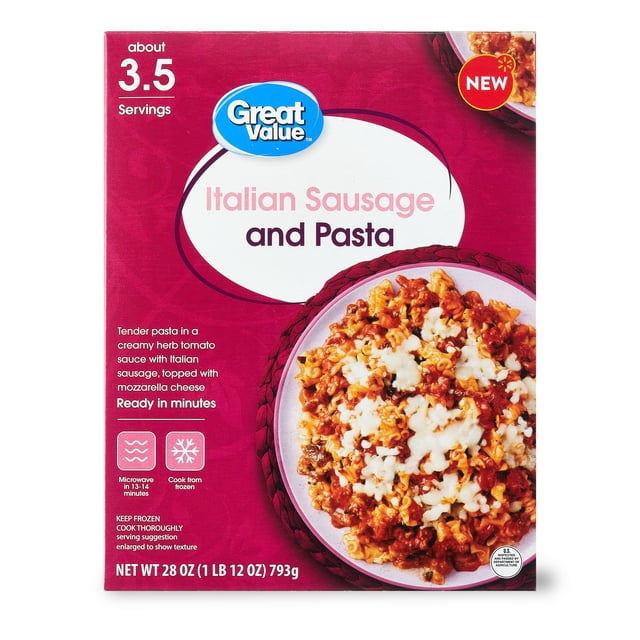 Great Value Italian Sausage and Pasta, 28 oz (Frozen)