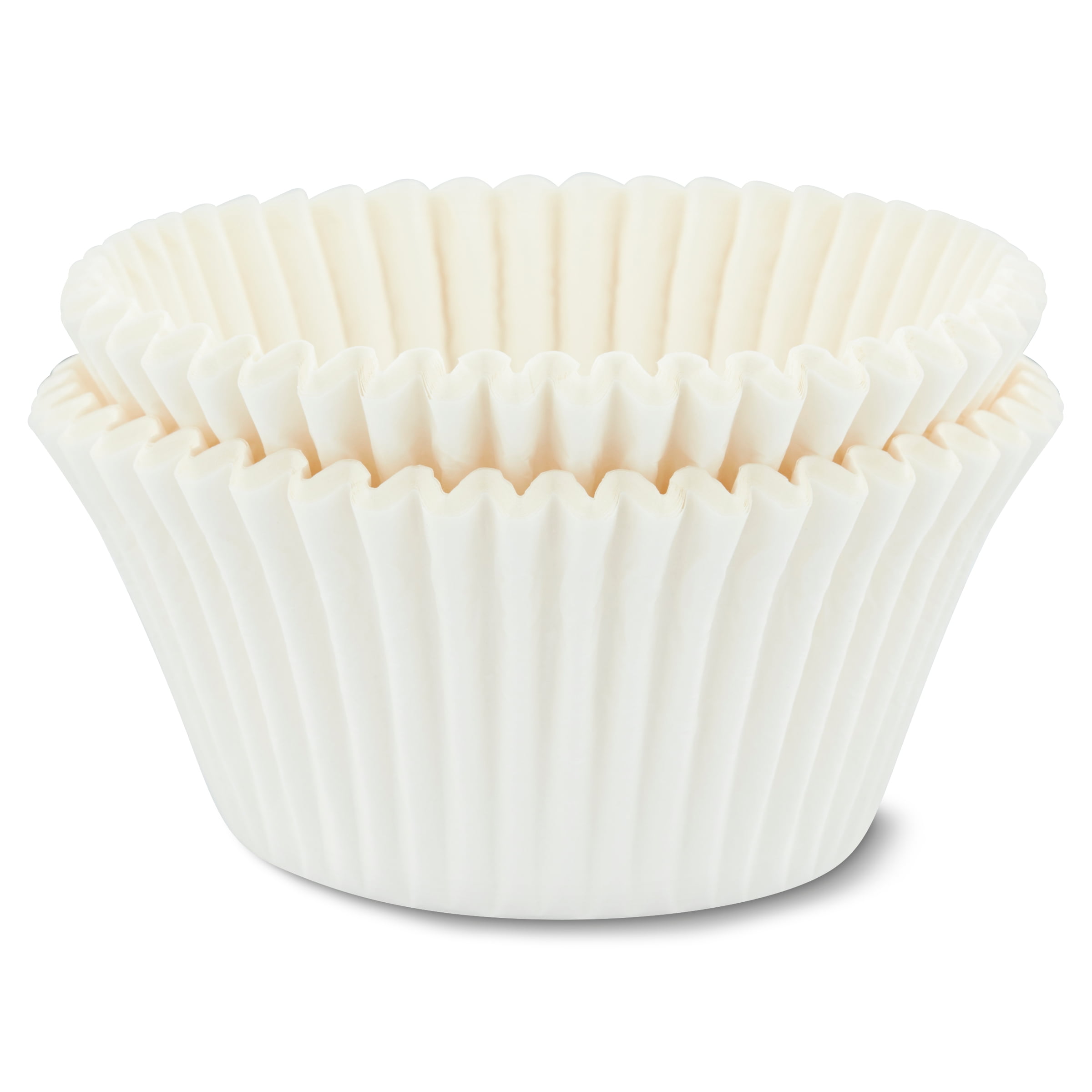 500 Jumbo Cupcake Muffin Liners 2 1/4 x 1 7/8 | Large Tall White Fluted Baking Cups Cupcake Liners