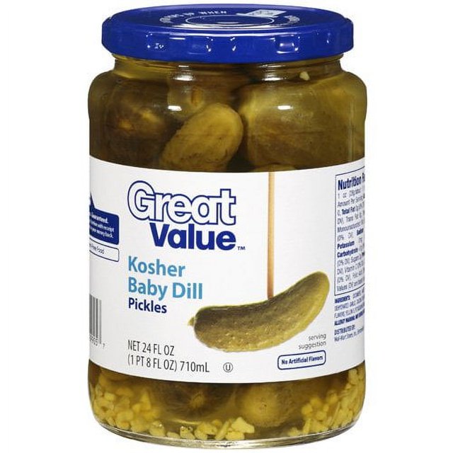 Great Value Kosher Baby Dill Pickles 24 oz
