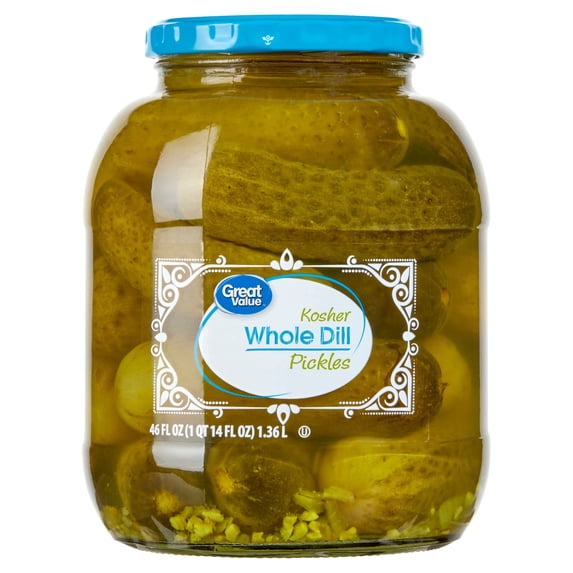 Great Value Kosher Whole Dill Pickles, 46 fl oz