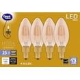 Great Value LED 2.5 Watt Decorative Candle Light Bulbs, Amber Light E12