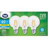 Great Value LED 60W Globe White Light Bulbs (3 Pack)