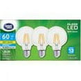 thumbnail image 1 of Great Value LED 60W Globe White Light Bulbs (3 Pack), 1 of 1