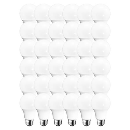 Great Value LED, 9W (60W Equivalent) A19 General Purpose E26 Medium Base, Non-Dimmable, Soft White, 36-Pack