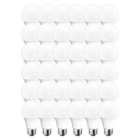 Great Value LED, 9W (60W Equivalent) A19 General Purpose E26 Medium Base, Non-Dimmable, Soft White, 36-Pack