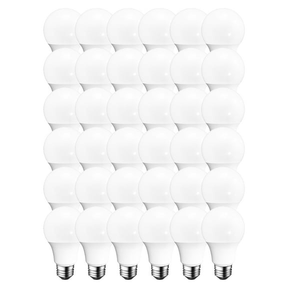 Great Value LED, 9W (60W Equivalent) A19 General Purpose E26 Medium Base, Non-Dimmable, Soft White, 36-Pack