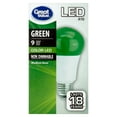 thumbnail image 1 of Great Value LED A19 (E26) Light Bulb, 9 Watts, Green, 1 of 5
