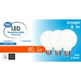 thumbnail image 1 of Great Value LED Bulb, 4.5-Watt (40W Equivalent) G25 Deco Bulbs E26 Base, Daylight, 3-Pack, CA, 1 of 9