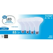 Great Value LED Floodlight Bulb, 8W(65W Equivalent) Daylight BR30 with E26 Base, Dimmable, 4PK