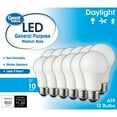 thumbnail image 1 of Great Value LED Light Bulb, 10 Watts (60W Equivalent) A19 General Purpose Lamp E26 Medium Base, Non-dimmable, Daylight, 12-Pack, 1 of 8