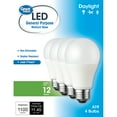 thumbnail image 1 of Great Value LED Light Bulb, 12W (75W Equivalent) A19 General Purpose Lamp E26 Medium Base, Non-dimmable, Daylight, 4-Pack, 1 of 8