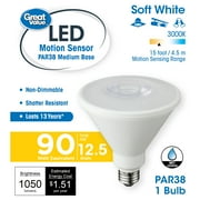 Great Value PAR38 LED Motion Sensor Light Bulb, 13W 90W Equivalent, E26 Medium Base, Soft White
