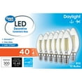 thumbnail image 1 of Great Value LED Light Bulb, 4 Watts (40W Equivalent) B10 Deco Lamp E12 Candelabra Base, Dimmable, Daylight, 12-Pack, 1 of 8