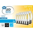 thumbnail image 1 of Great Value LED Light Bulb, 5.5 Watts (60w Equivalent) Deco lamp E26 Medium Base, Dimmable, Soft White, 12-Pack, 1 of 8