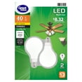 thumbnail image 1 of Great Value LED Light Bulb, 5 Watts (40W Eqv.) A15 Ceiling Fan Frosted Lamp E12 Base, Dimmable, 2-Pack,Soft White, 1 of 8