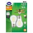 thumbnail image 1 of Great Value LED Light Bulb, 5 Watts (40W Eqv.) A15 Ceiling Fan Lamp E26 Base, Dimmable, Soft White, 2-Pack, 1 of 8