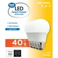 thumbnail image 1 of Great Value LED Light Bulb, 6 Watts (40W Equivalent) A19 General Purpose Lamp E26 Medium Base, Non-dimmable, Soft White, 9yr, 4PK, 1 of 8
