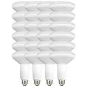 Great Value LED Light Bulb, 9W (65W Equivalent) BR30 Floodlight Lamp E26 Medium Base, Dimmable, Soft White, 24-Pack