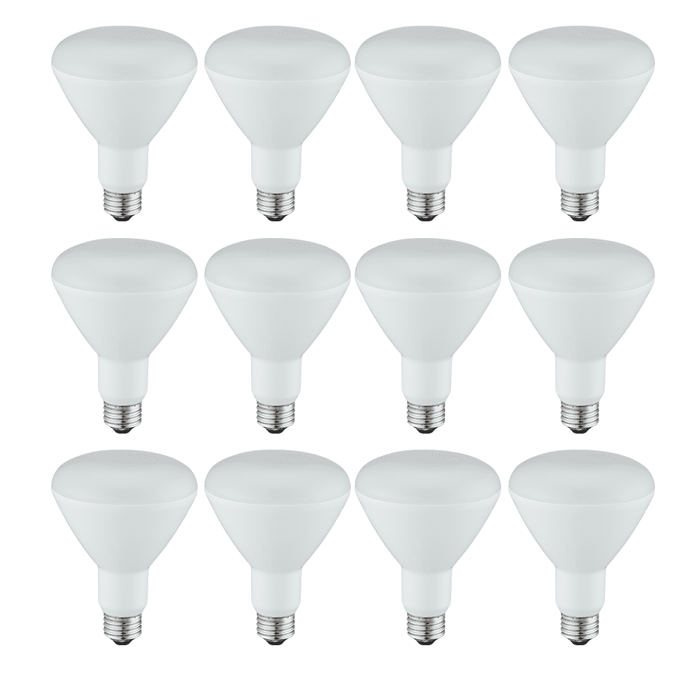 Great Value LED Light Bulb, 9W (65W Equivalent) BR30 Reflector Lamp E26 Medium Base, Soft White, 12-Pack