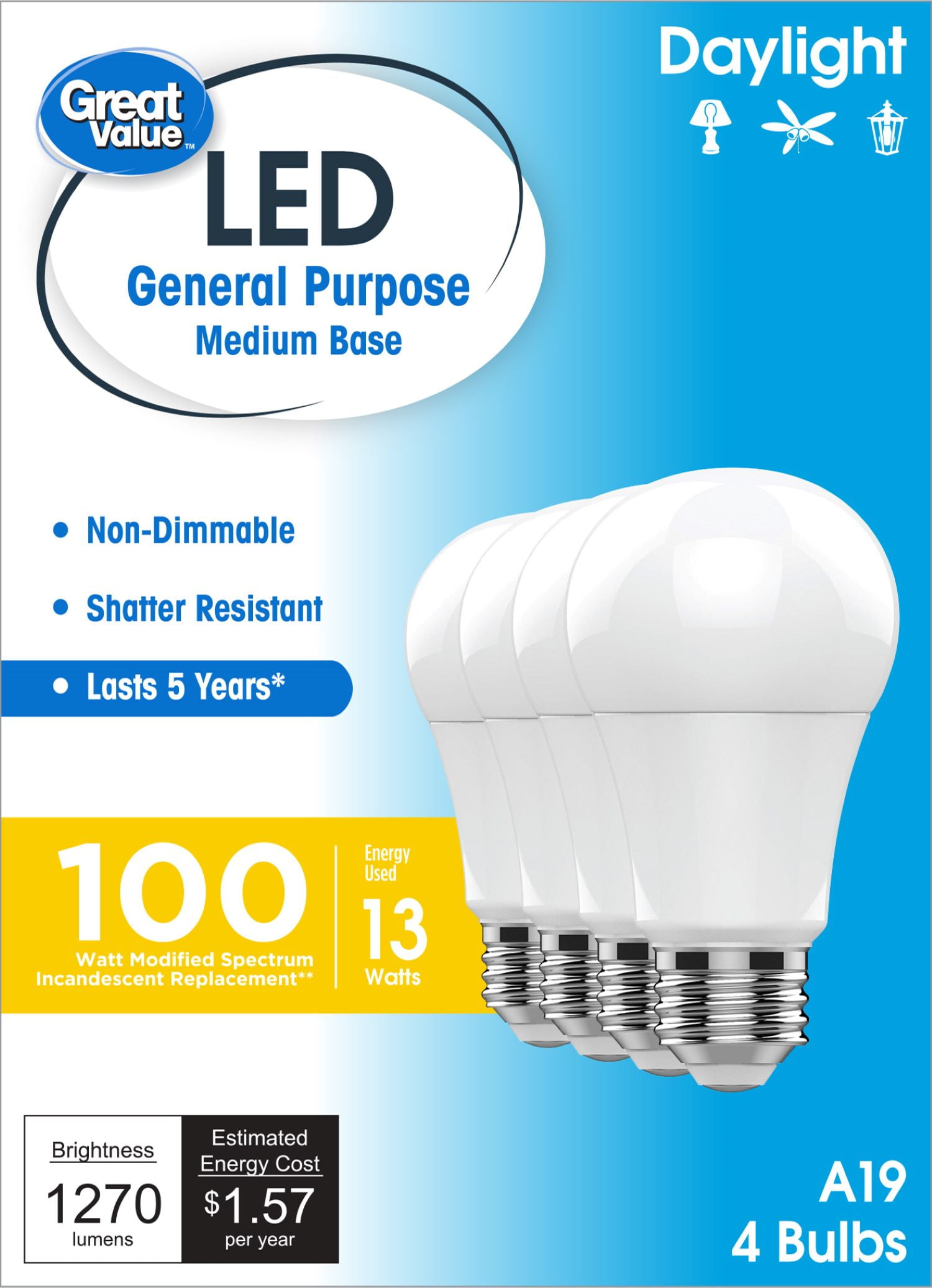 100 watt led light bulbs walmart deals