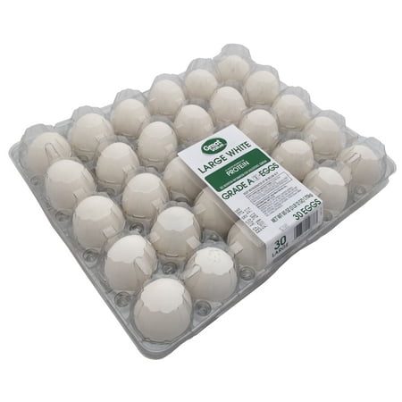 Great Value Large White Eggs, 30 Count
