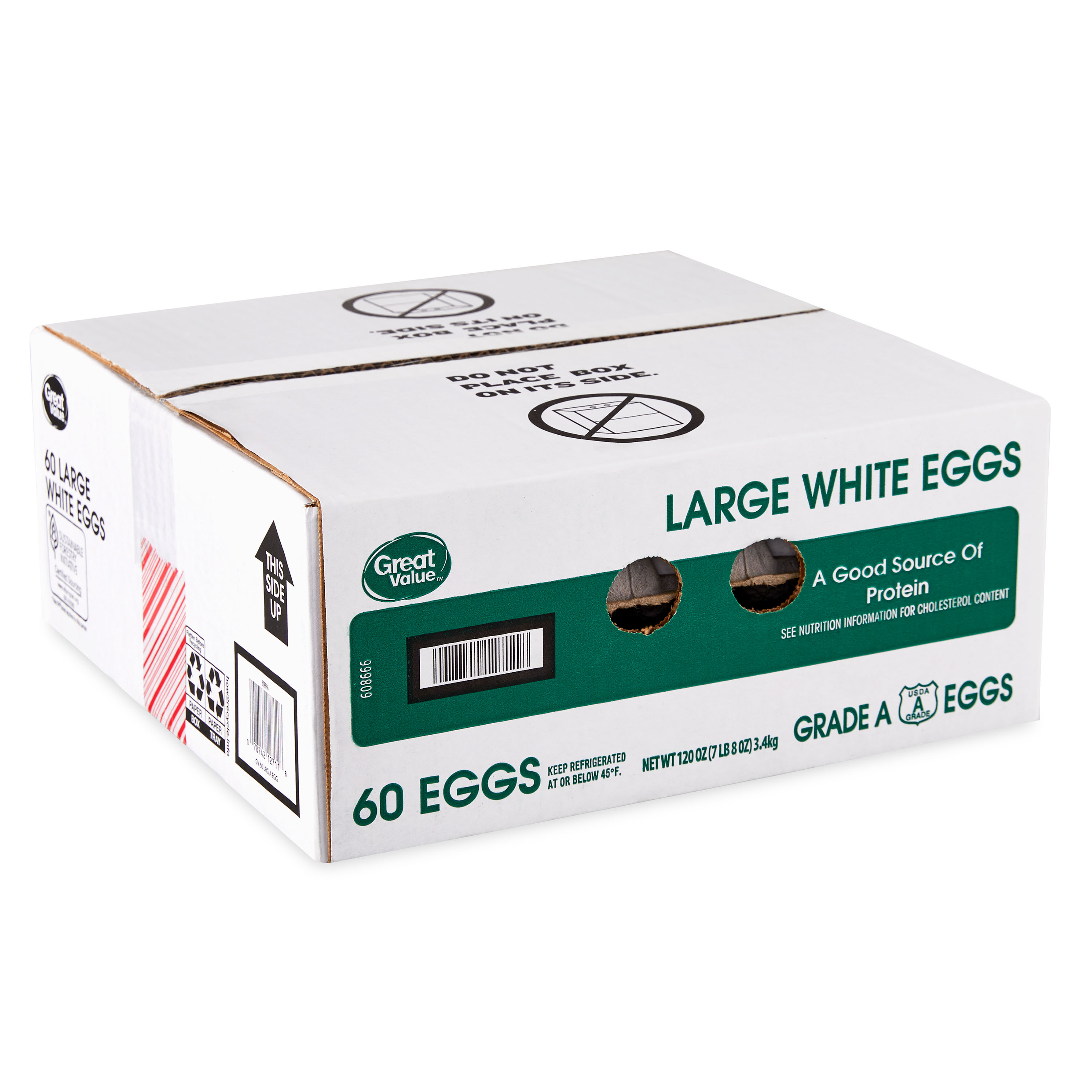 Great Value Large White Eggs, 60 Count - image 1 of 6