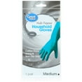 thumbnail image 1 of Great Value Latex Multipurpose Reusable Household Gloves, BPA-Free, Teal Color, Medium Size, 1 of 7