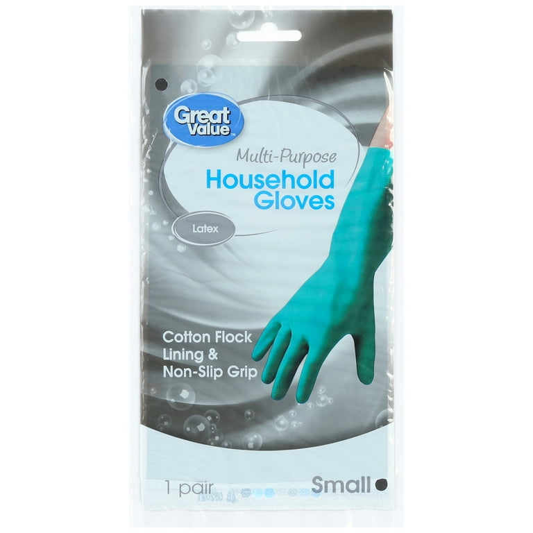 Great Value Latex Multipurpose Reusable Household Gloves, Small
