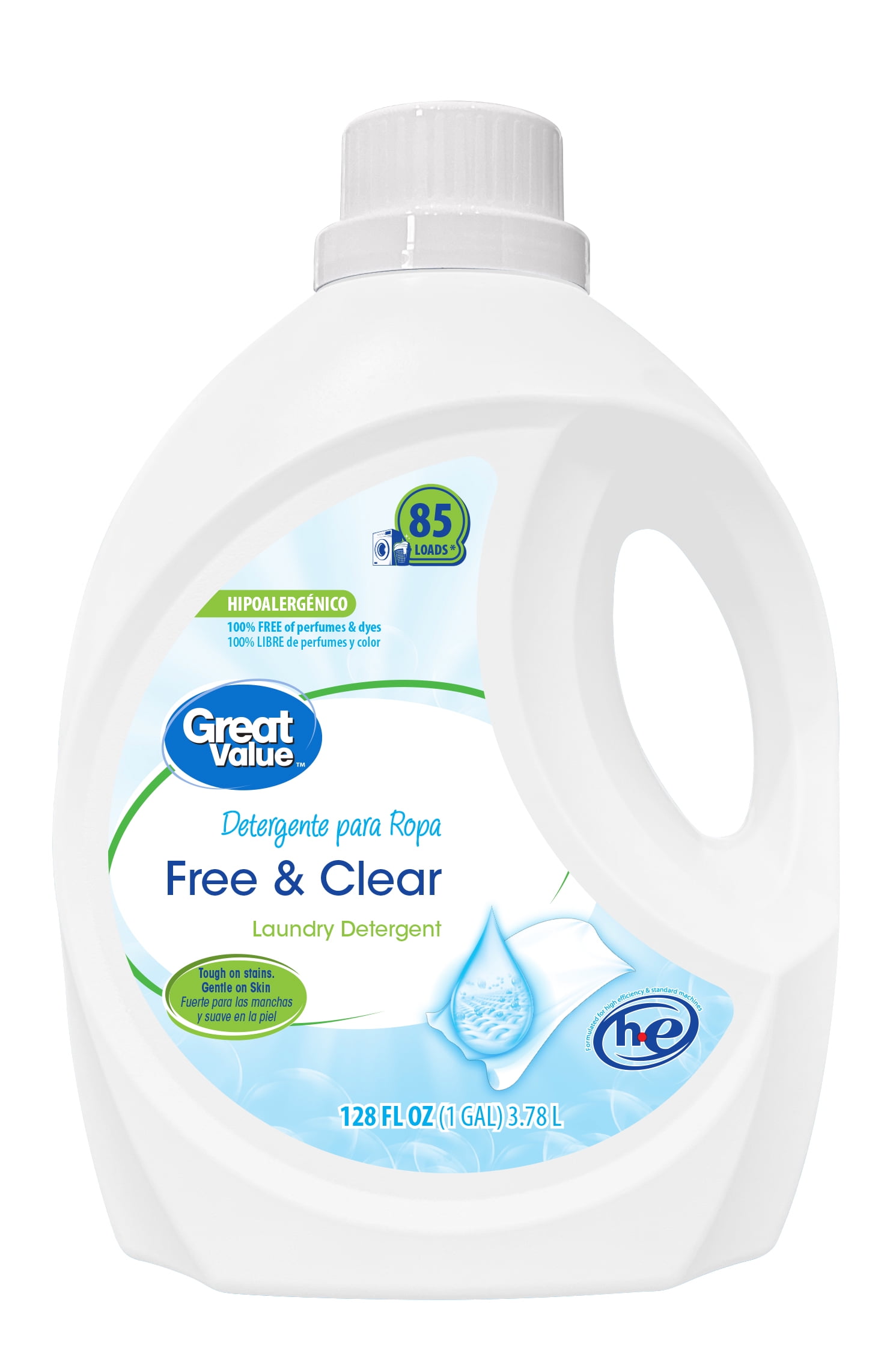 Great Value Laundry Detergent Free & Clear 128 fl oz