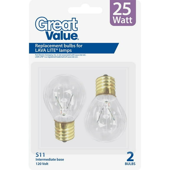 Great Value Lava Lamp Replacement Bulbs, 25 W