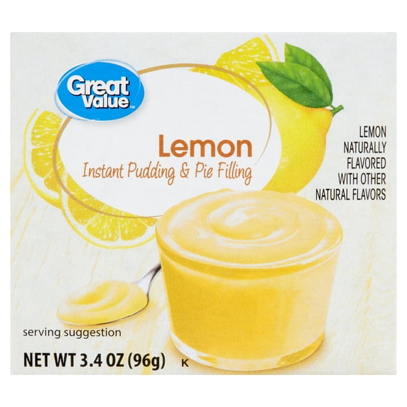 Great Value Instant Pudding and Pie Filling, Lemon, 3.4 oz