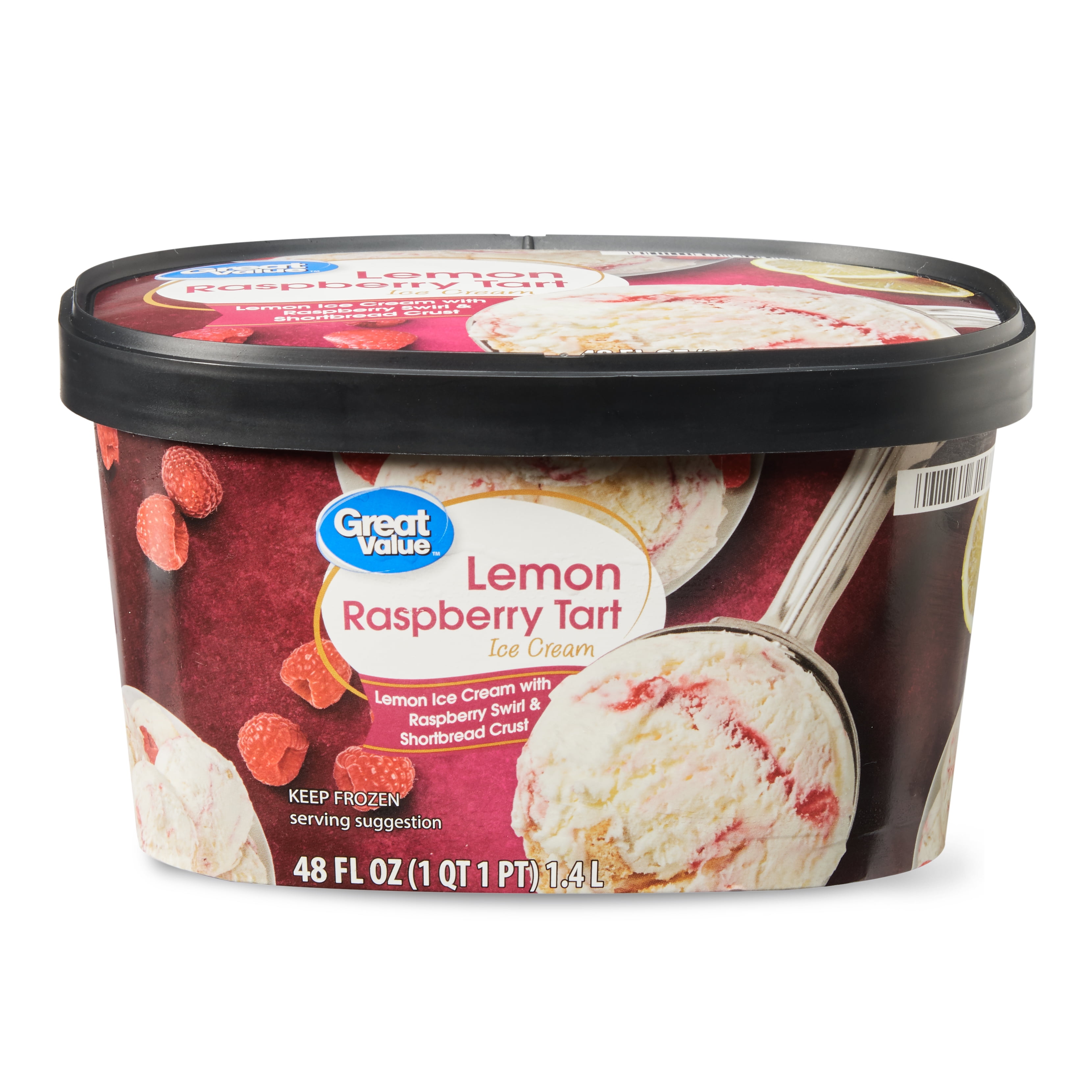 Great Value Lemon Raspberry Tart Ice Cream, 48 oz