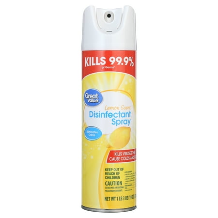 Great Value Disinfectant Spray, Lemon Scent, 19 OZ