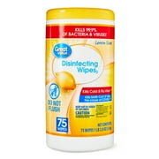Great Value Lemon Scent Disinfecting Wipes, 1 Lbs, 5.5 oz, 75 Count