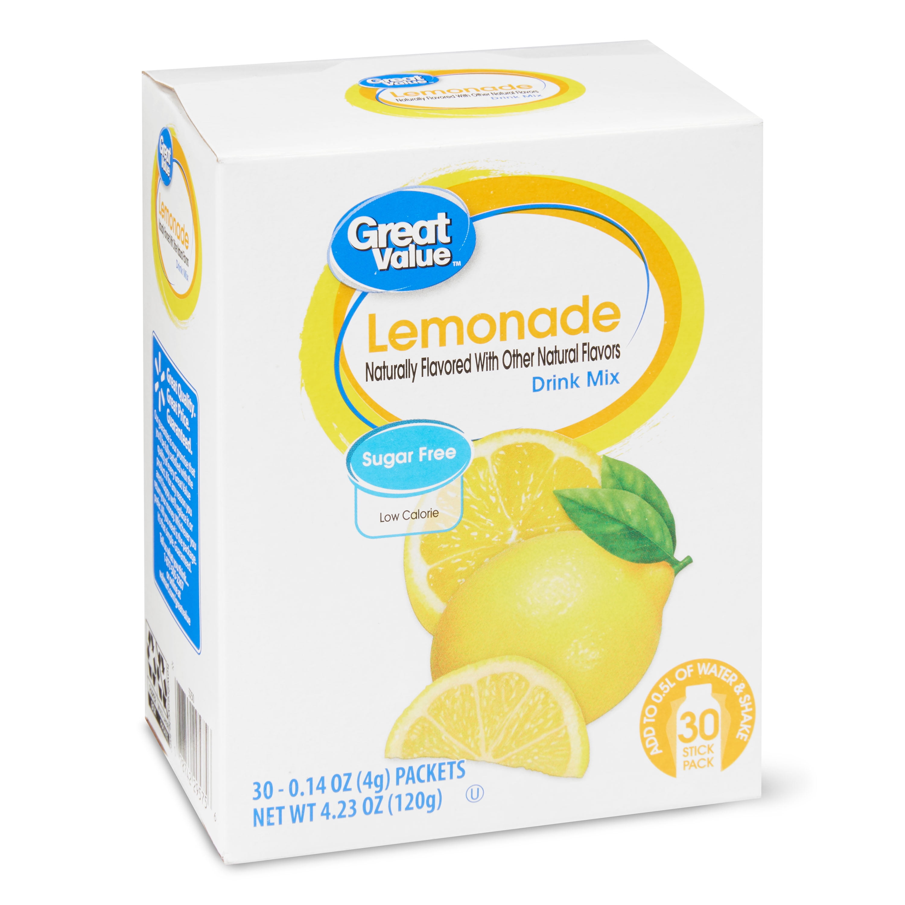 Great Value Lemonade Drink Mix, 0.14 oz, 30 Count