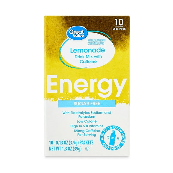 Great Value Lemonade Liquid Drink Mix, 0.13 oz, 10 Count