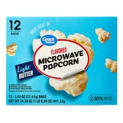 Great Value Light Butter Flavored Microwave Popcorn, 2.03 oz, 12 Count